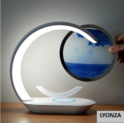 Lampe de table sablier 3D station de charge