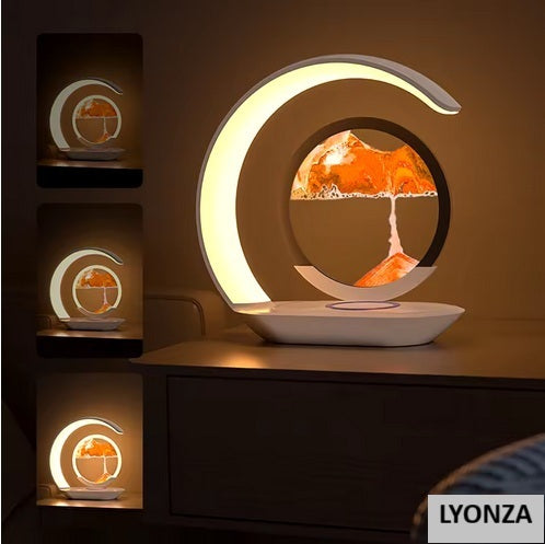 Lampe de table sablier 3D station de charge