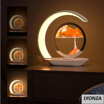 Lampe de table sablier 3D station de charge