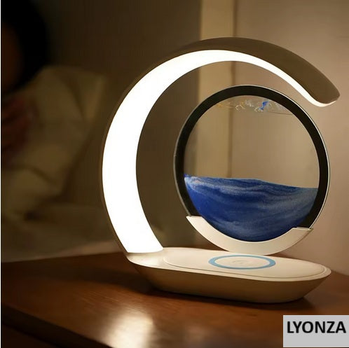 Lampe de table sablier 3D station de charge