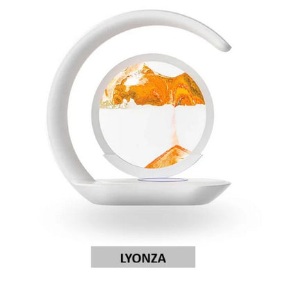 Lampe de table sablier 3D station de charge